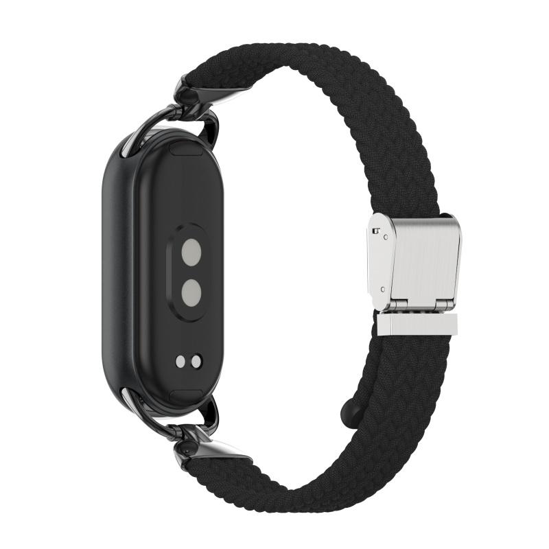 Nylonarmband für Xiaomi Mi Band 10/9/8 Hohe Qualität Atmungsaktives Sportarmband Zubehör für Mi Band 10 NFC Ersatz Uhrenarmband For Mi band 10 schwarz