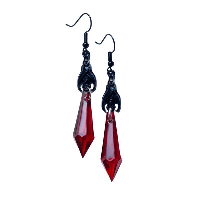 Vampir-Ohrringe für Frauen, dunkle Fledermaus-Ohrringe, Gothic-Kristall-Ohrringe, Gothic-Ohrringe mit dunkler Fledermaus, baumelnde Ohrringe, Schmuck, Geschenk für Mädchen