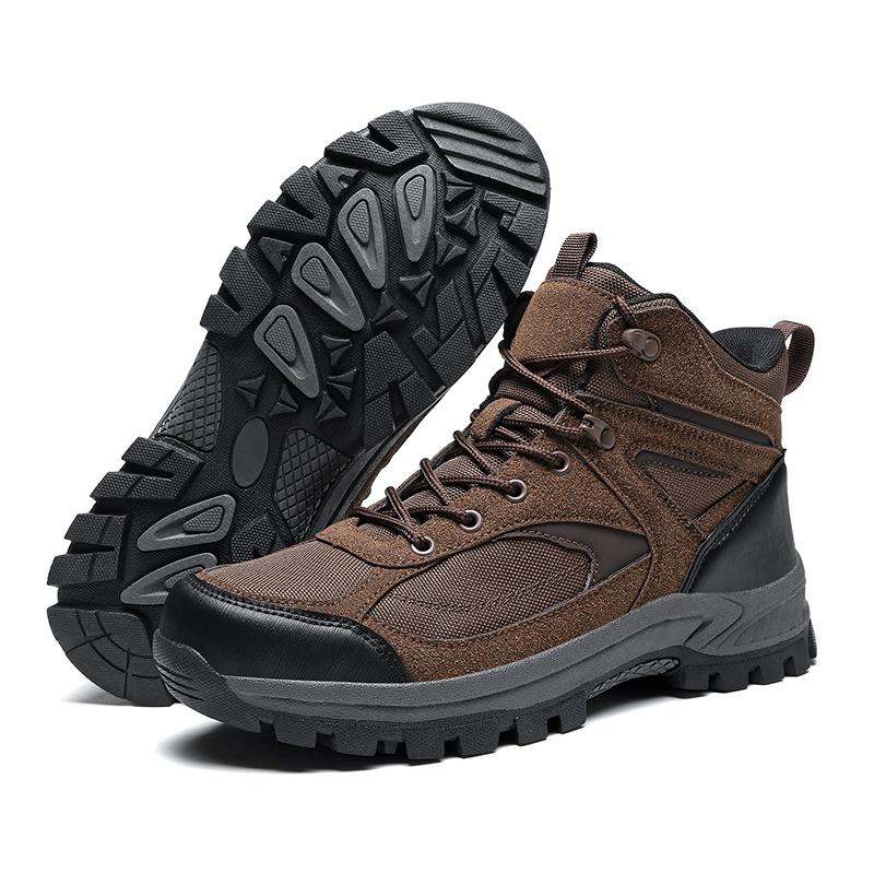 Herren Wanderschuhe Outdoor Abenteuer Wanderschuhe Hohe Wanderschuhe Winterschuhe Abriebfeste Schneestiefel 48 khaki