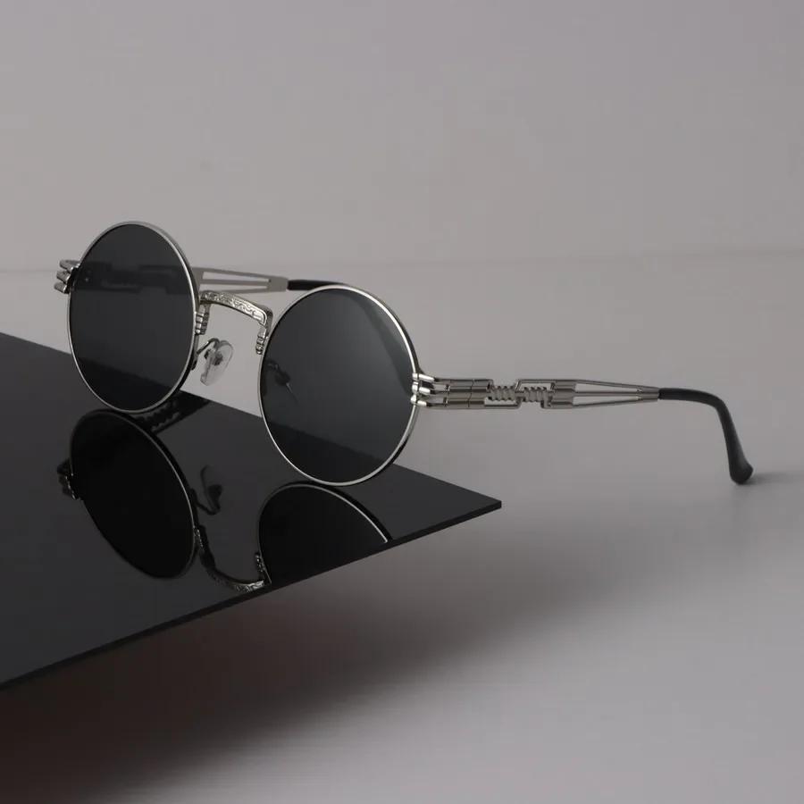 Retro-Sonnenbrille Damen Herren Rund Spiegel Klar Luxus Brillen Sexy Designer Schwarz Sonnenbrille für Damen Herren Other black