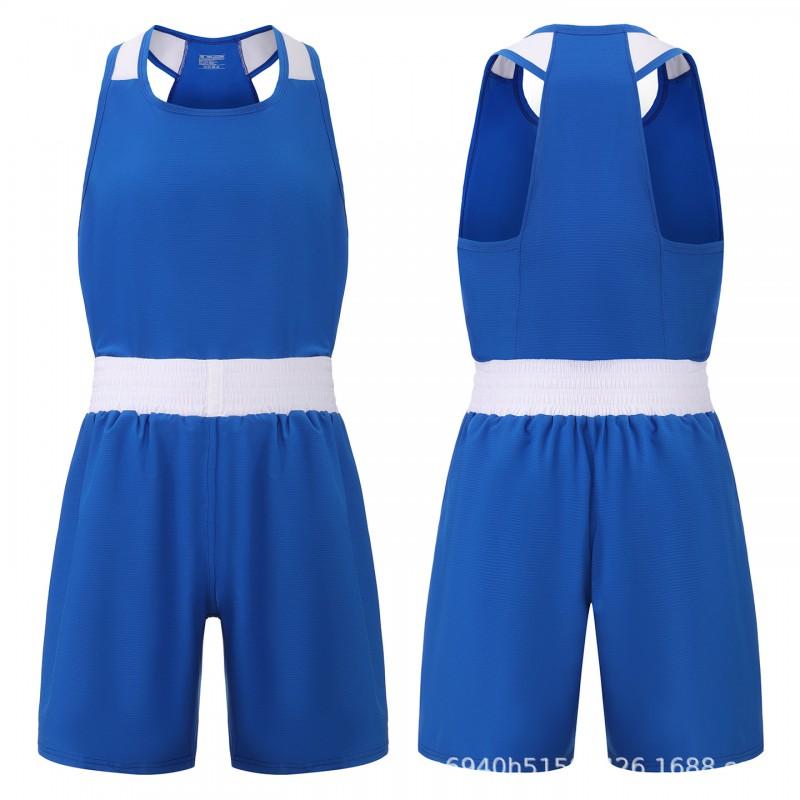 Professioneller Box-Trainingsanzug Kinder Erwachsene Unisex Muay Thai MMA Kampfsportausrüstung Mit Individueller Anfertigung 110cm blue