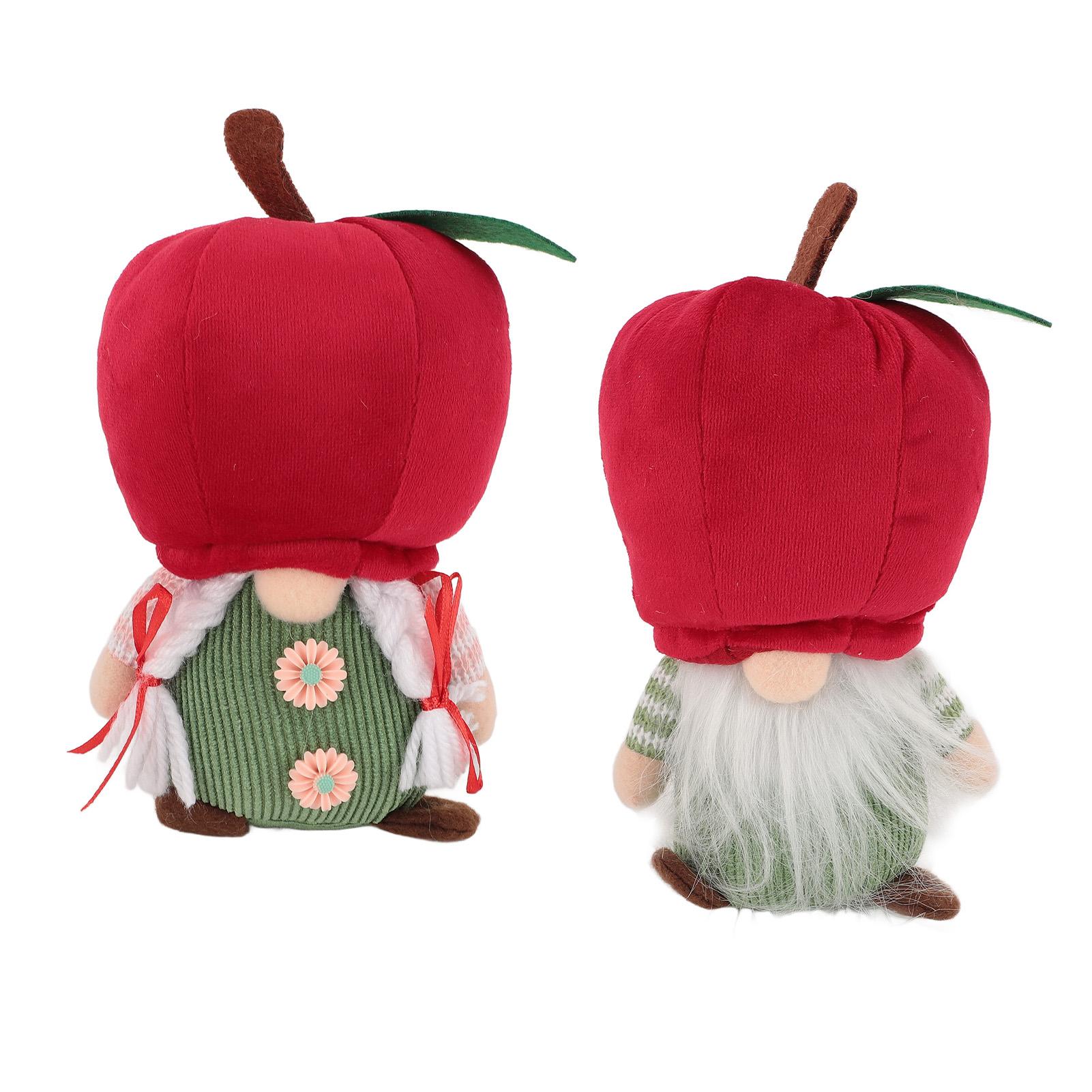 Paar Roter Apfel Wichtel Gesichtslos Puppe Gesichtslos Puppe Tischfigur Kleine Feiertags Zwerg Deko für