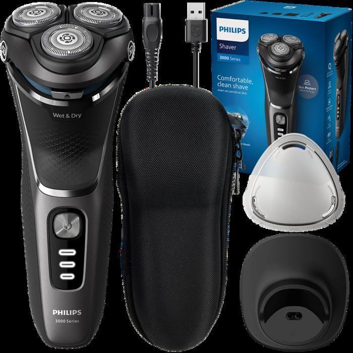 Elektrorasierer - Philips - S3343 13 - Nass und Trocken - 5D Pivot Flex Kopf - PowerCut - Mit Etui