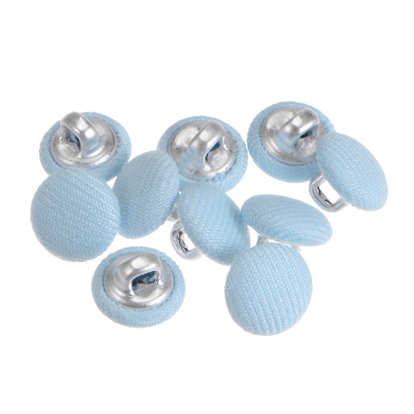10 Stück Stoffbezogene Knöpfe 10/15/18mm Metallöse Rund Nähen Knöpfe für Anzüge Kleider Hemd Mantel Kleidung Dekoration 10mm blau