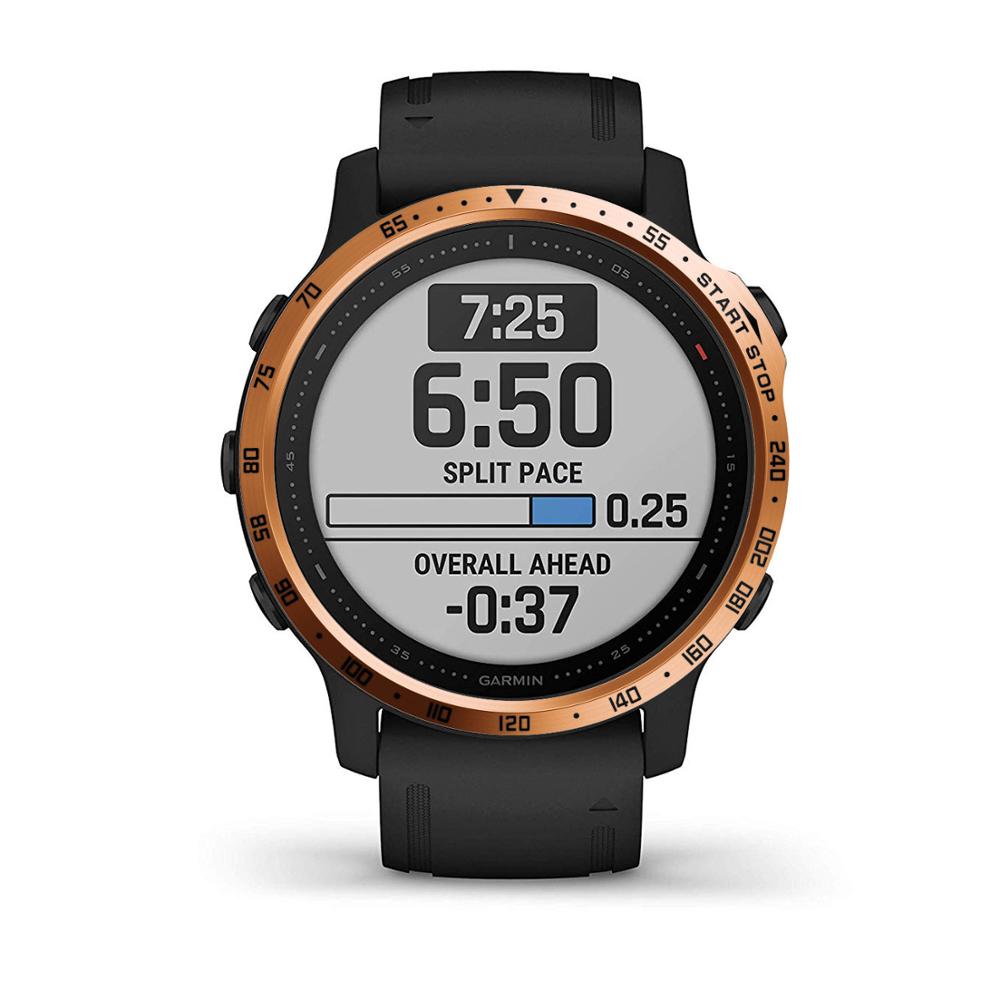Für Garmin Fenix 6S/6S Pro/6S Saphir Uhr Metall Lünettenring Edelstahl Skulpturierte Zeiteinheiten Klebeband Kratzfeste Abdeckung For Fenix 6S