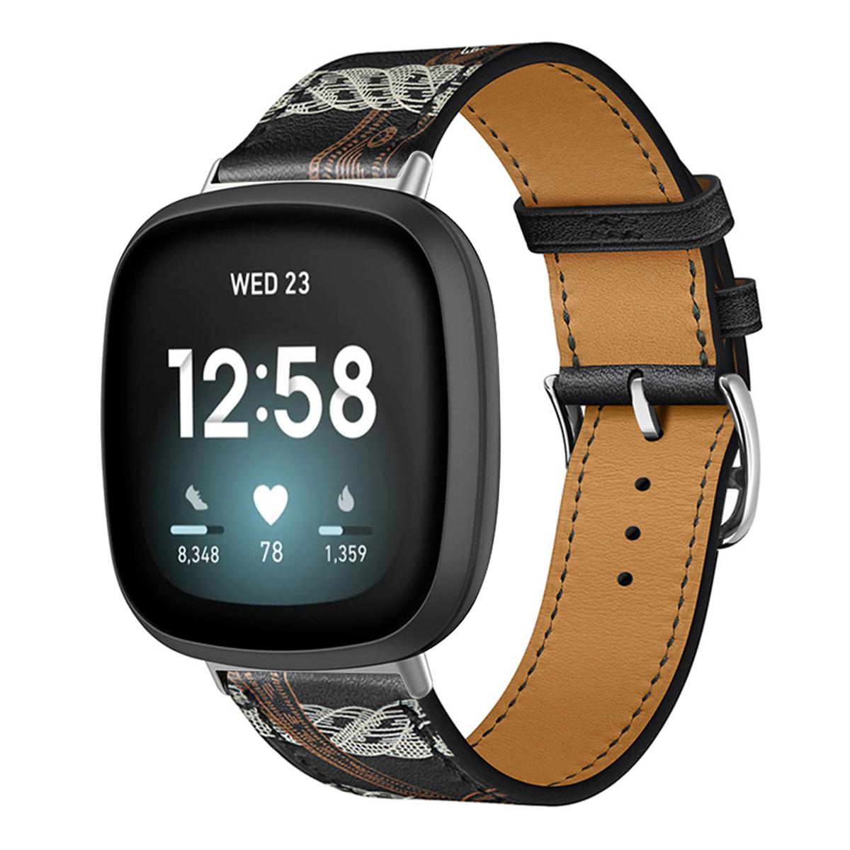 Echtes Lederarmband für Fitbit Versa 4 3 Versa Lite Armband Smartwatch Armband für Fitbit Sense 2/1/Versa 2 1 Correa Uhrenarmband Dornschließe For Fibit Sense 2