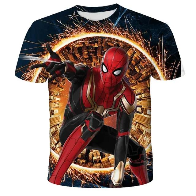 Neues Spiderman T-Shirt Jungen Marvel Aufdruck T-Shirt Unisex Avengers T-Shirt Kleidung Kinder Cartoon Oberteil Für 4 6 8 10 Jahre Kinder Geburtstagskleidung 120 khaki