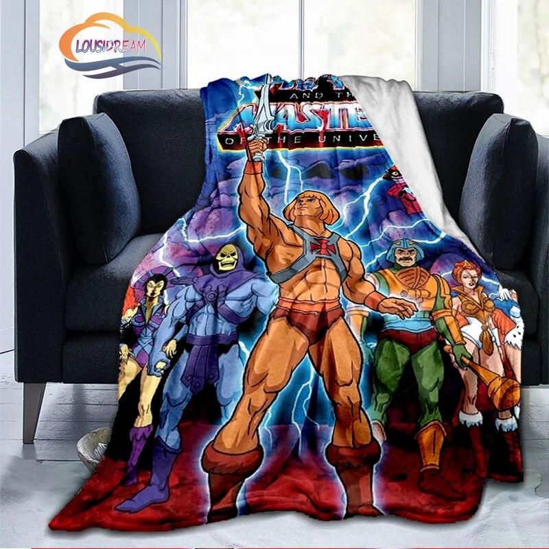 Cartoon Masters of The Universe Mode Kaschmir Decke 3D Gedruckt He-Man Flanell Plüsch Weich Bequem 75x90cm