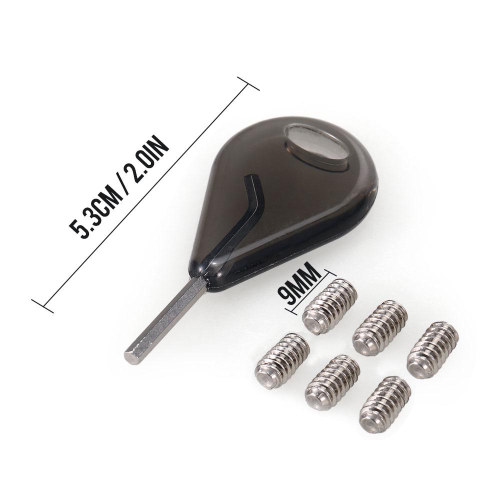 9 mm/12 mm FCS-Flossen, extra Fin-Schlüssel, Surfbrett-Schraube, Longboard-Schiebe-Fin-Schraube und Fin-Platte-Ersatz-Set, Surfbrett-Schrauben 9mm screws(6 pcs) schwarz