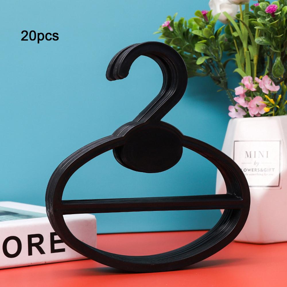 20 Stück Oval Schal Stola Krawattenhalter Kreisform Kleiderbügel Multifunktional Kleiderständer Halter Organizer Platzsparend black