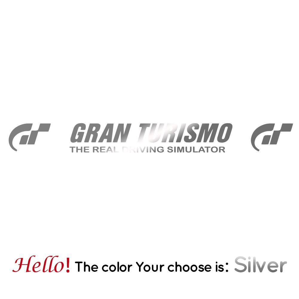 Mode Windschutzscheibe Gran Turismo Autoaufkleber Voiture Mode Vinyl Aufkleber Auto Dekorationszubehör Schwarz/Weiß Vinyl Aufkleber L 100X10cm silber