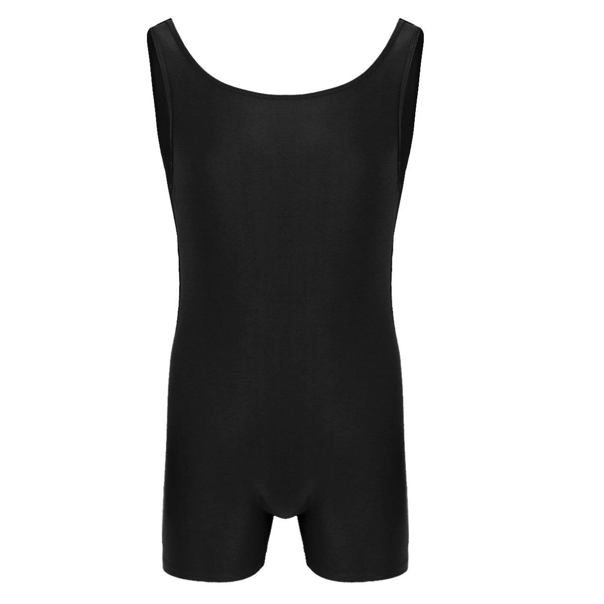 Herren-Sport-Overall, ärmellos, dehnbar, Sport-Workout-Bodysuit, Biketard, Ganzanzug XXL schwarz