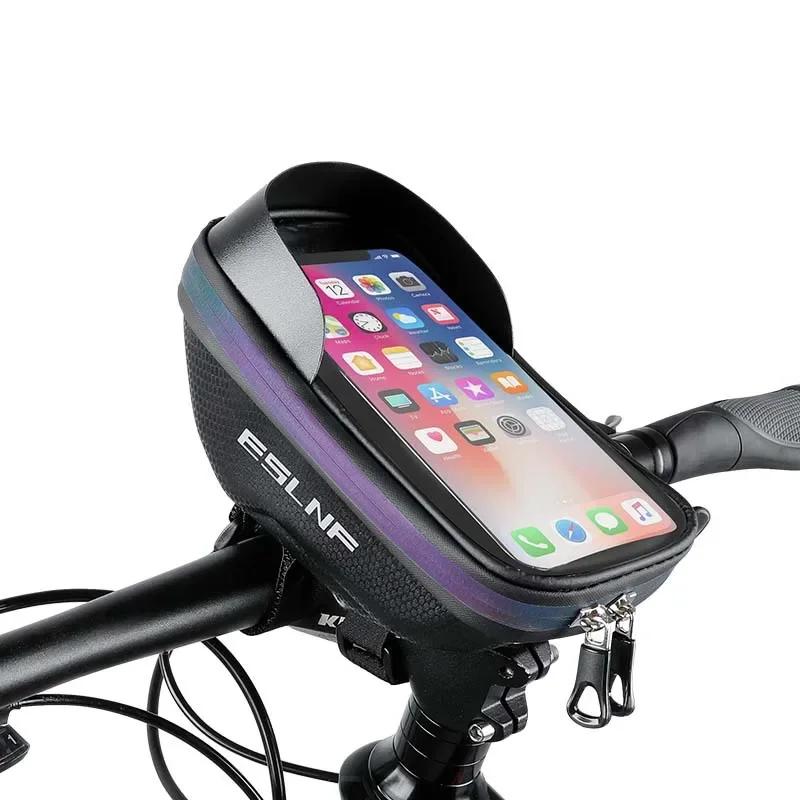 Hartschalen-Telefontasche, Fahrradtasche, Lenkertasche, wasserdicht, große Kapazität, Touchscreen-kompatibel, Fahrradzubehör