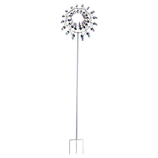 Windmühle aus Metall für den Garten, reflektierende Lackierung, kinetische Windräder, wetterbeständig, Windmühlen-Ornamente für den Außenbereich, für den Garten und den Rasen bunt