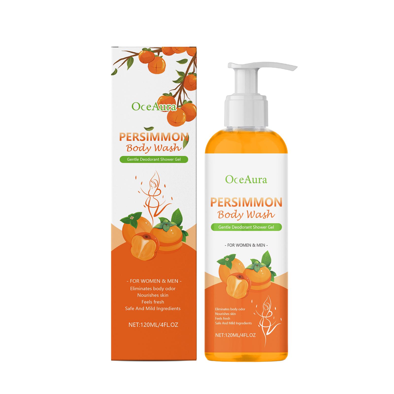 Kaki Duschgel zur Geruchskontrolle – Reinigendes, deodorierendes, feuchtigkeitsspendendes Duschgel zur Beseitigung von Körpergeruch 120ml 120ml white
