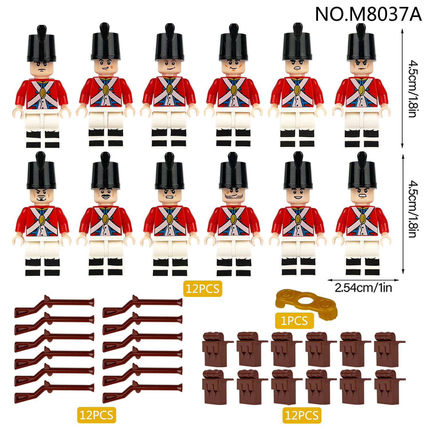 12 stücke Napoleonische Kriege Militär Soldaten Bausteine WW2 Figuren Französisch Britischen Füsilier Gewehre Waffen Spielzeug für Kinder Geschenke