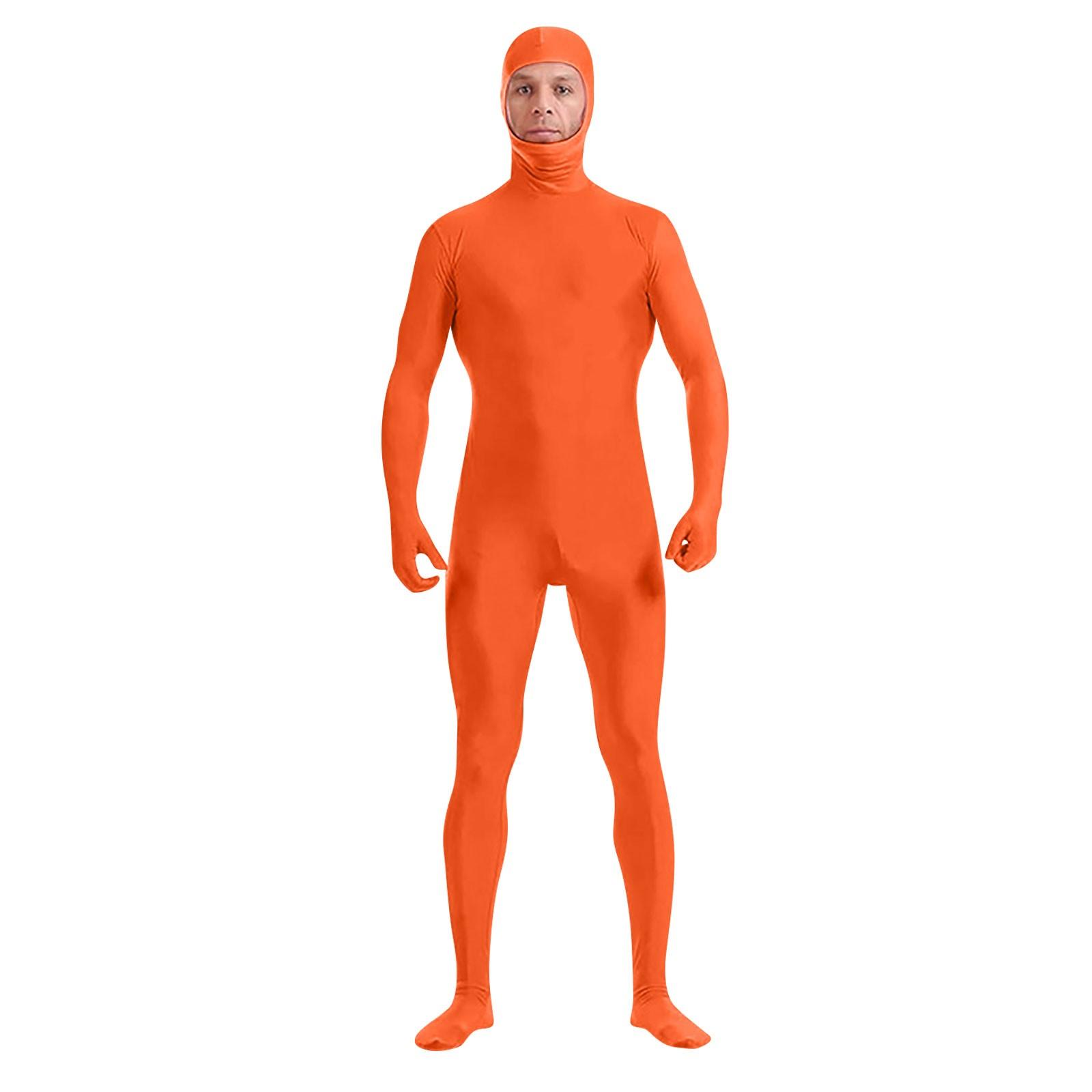 Zentai Anzug Cosplay Turnanzug Ganzkörperbody Green Screen Anzug Halloween Kostüme 180 safrangelb
