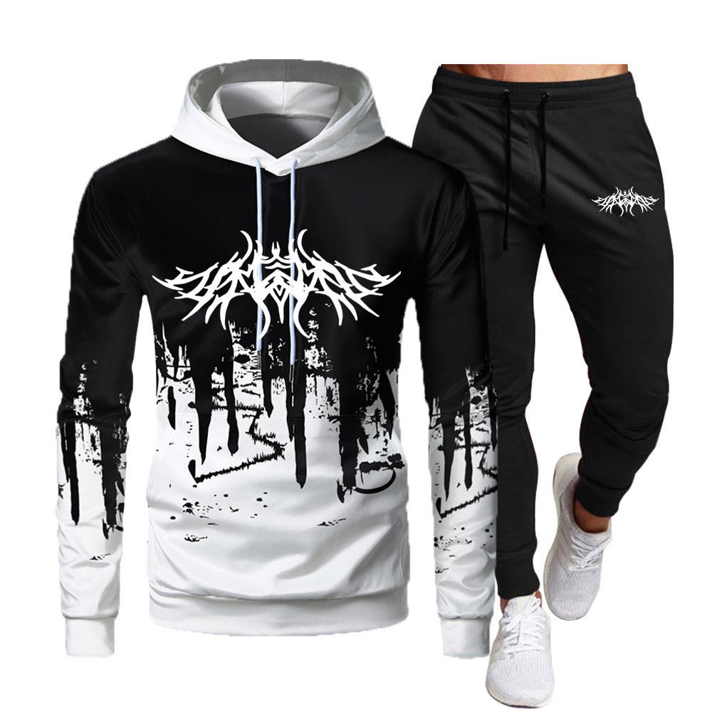 2024 Herren Hoodie Anzug Männer Sportbekleidung Trainingsanzüge Herbst Winter Männer Zweiteilige Sets Übergroße Kapuzen Streetwear Outfits S