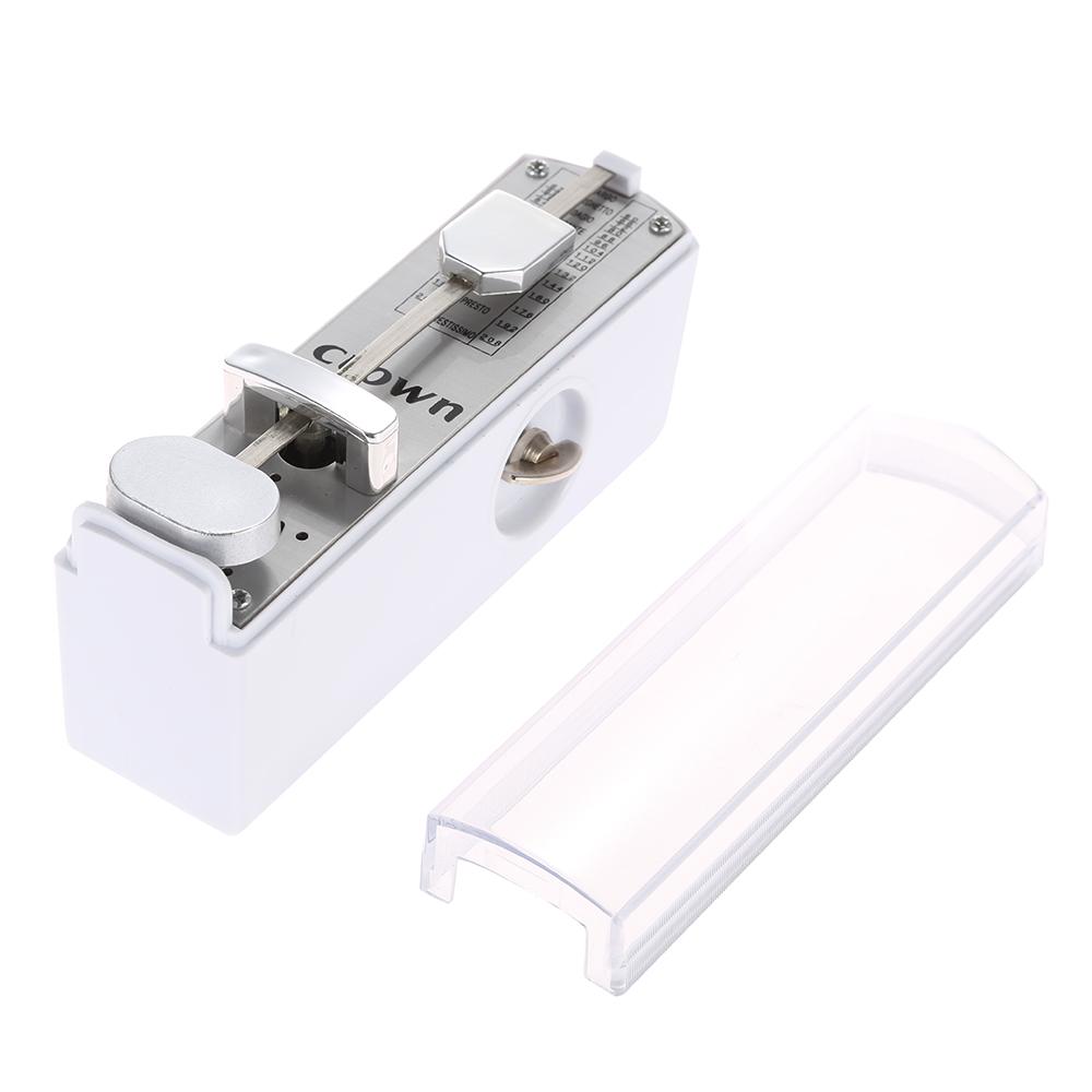 Tragbares mechanisches Mini-Metronom, universelles Metronom, 11 cm Höhe, für Klavier, Gitarre, Violine, Ukulele, chinesische Zither, Musikinstrument weiß