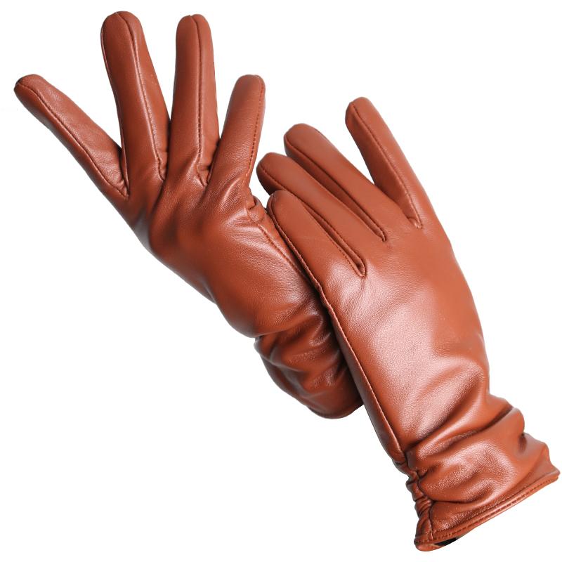 Mode frauen handschuhe Farbe Schaffell Winter Warme Dünne klassische stil handschuhe Hohe Qualität 6.5 senfgelb