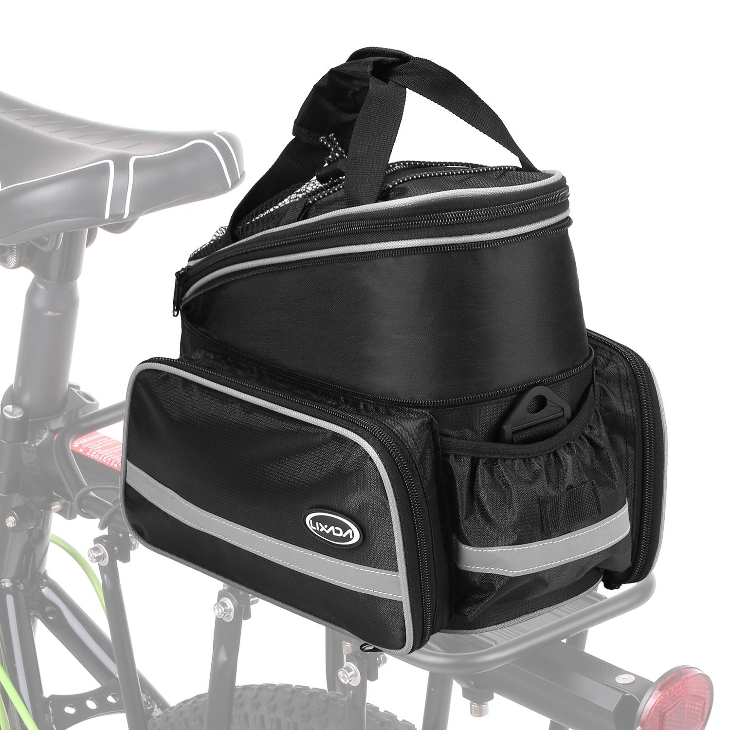 Lixada wasserdichte Fahrrad-Rücksitztasche, Fahrrad-Kofferraumtasche, Fahrrad-Gepäckträgertasche, Umhängetasche mit schwarz