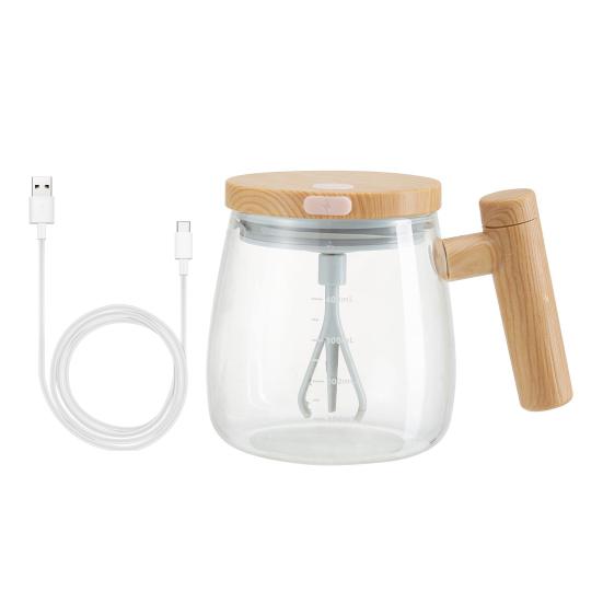 Elektrischer Mixbecher, 400 ml, selbstrührender Kaffeebecher mit Skalenanzeige, abnehmbarer Mixstab für Kaffee, Milch, Proteinpulver Charging
