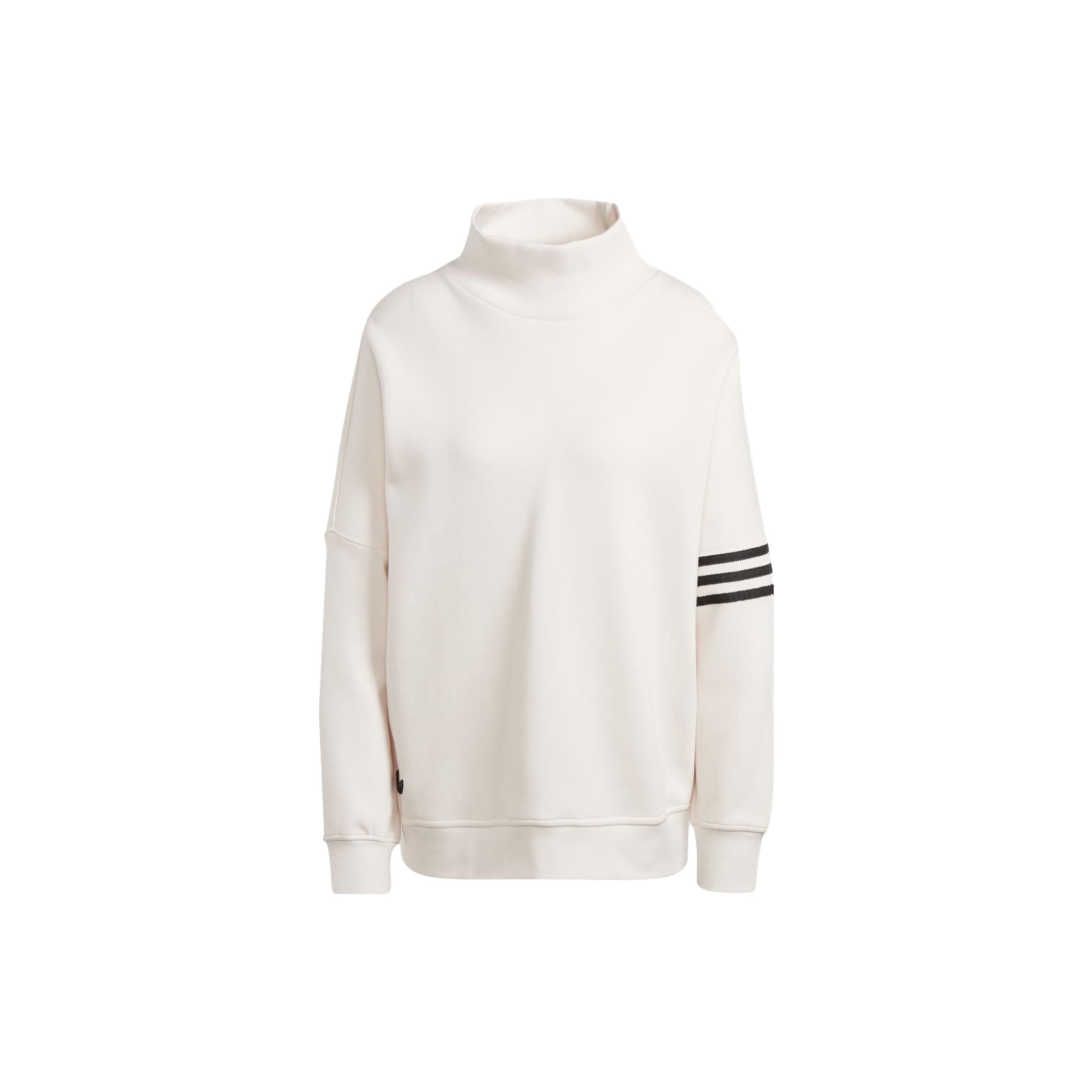 Adidas Originals Adicolor Neuclassics Pullover Drei Streifen Farbblock Hoher Kragen Lockere Passform Sport Langarm College Sweatshirt Damen Pullover II8066 M-L