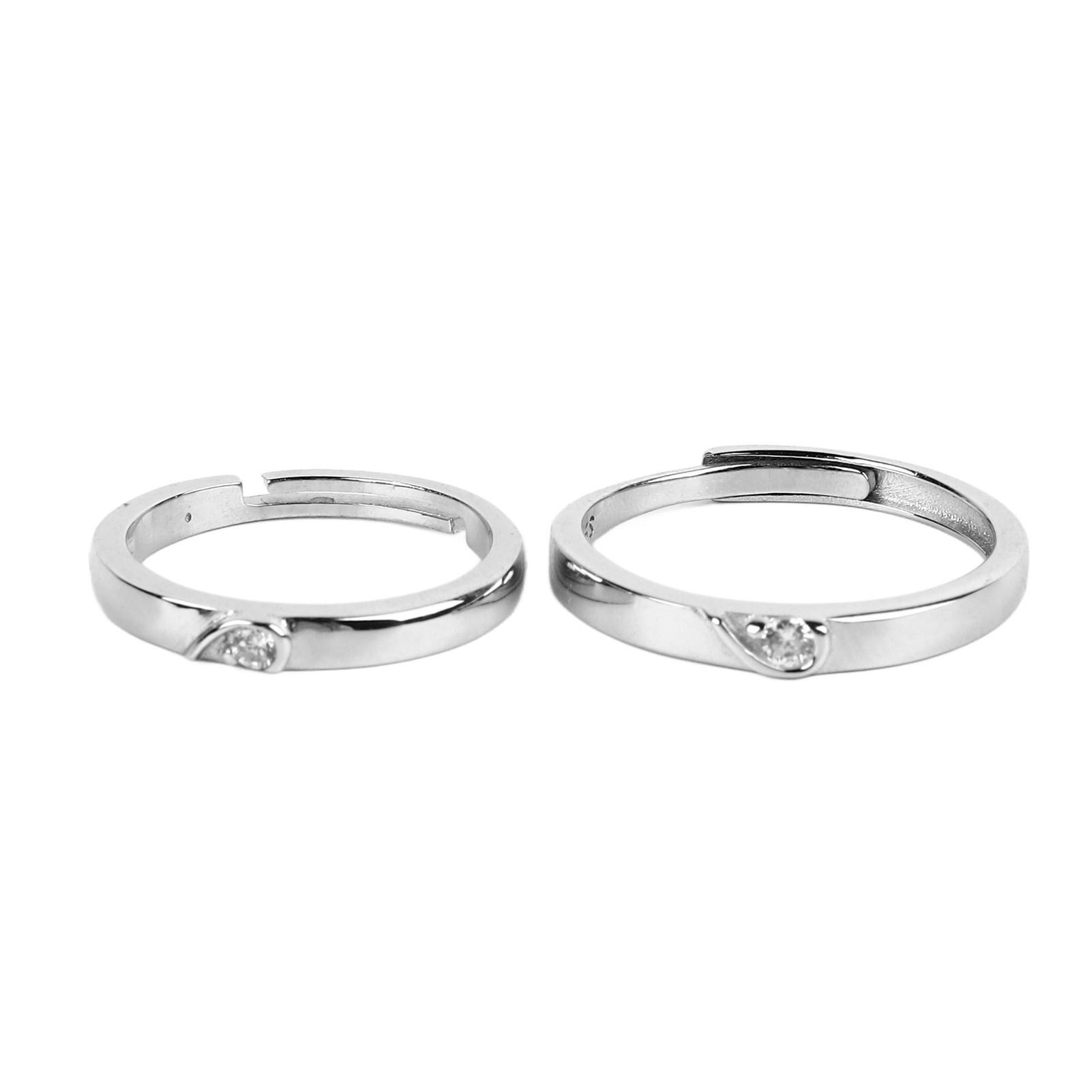 1 Paar Partnerringe Silber Herren Damen Fingerring Accessoire für Antrag Jahrestag