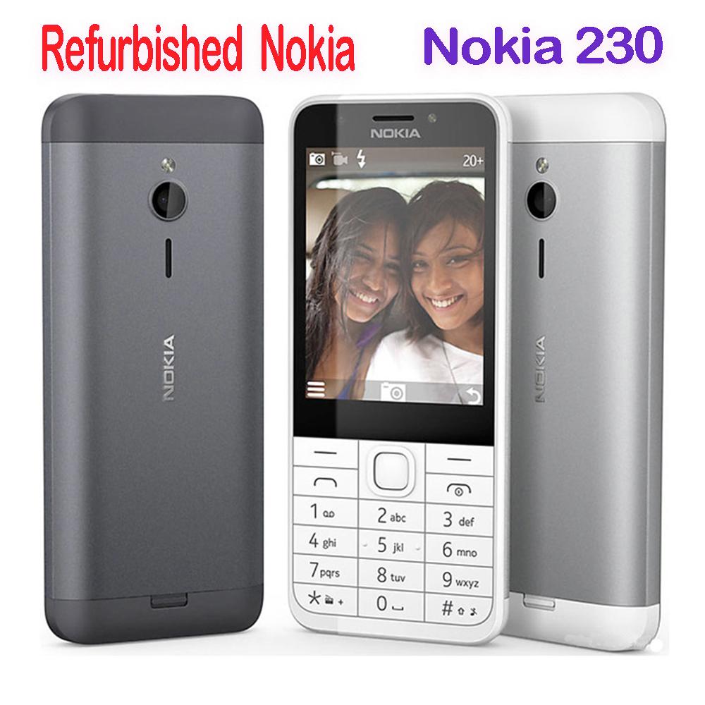 Generalüberholtes Nokia Original Nokia 230 Dual-SIM Mobiltelefon mit Dual-SIM 1 Battery 1 Charger weiß