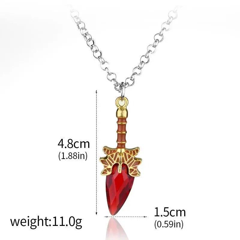 Spiel-Halskette Aghanims Zepter-Halskette, blau, rot, grün, Stein, Zepter-Anhänger für Frauen und Männer, Cosplay-Geschenke white