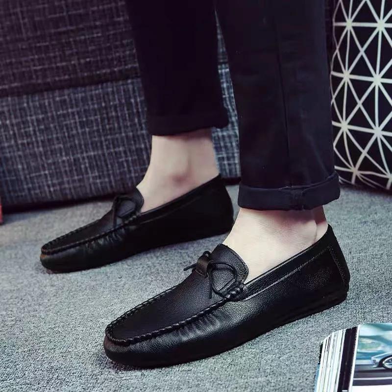 Mode Herren Freizeitschuhe Atmungsaktiver Komfort Sneaker Slipper Herren Fahrschuhe Herren Faulenzer Schuhe Luxusmarke Loafer zapatillas de hombre 39 schwarz