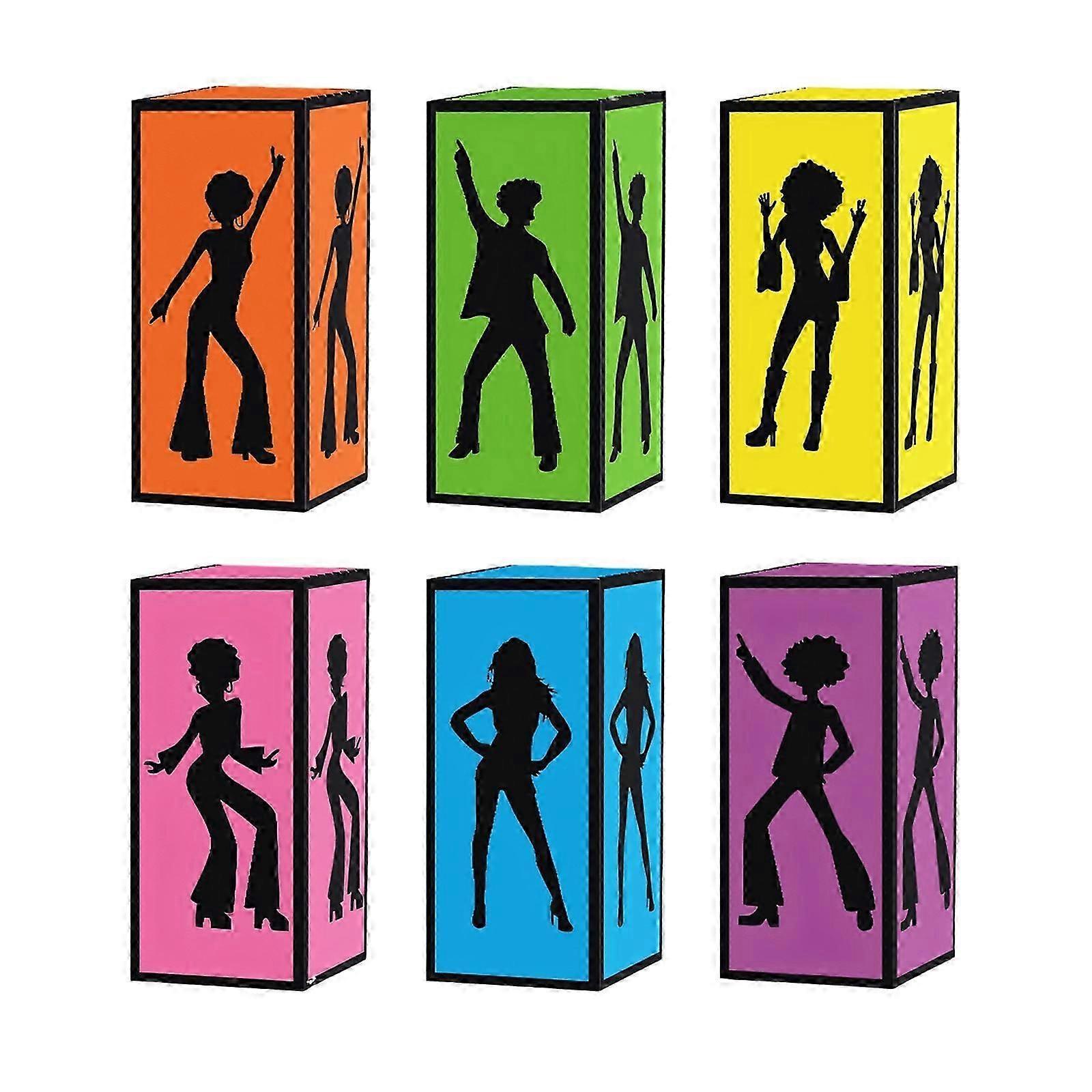 Disco Box Disco Tischmittelstücke für Tisch Papierlaternen Box Tischdekoration für 70er 80er Musik-Themenparty Dekorationen