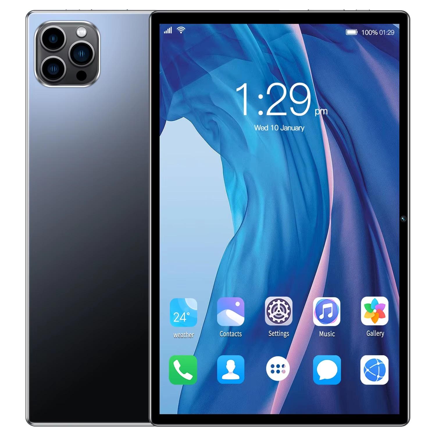 10.1 Original Neues Android Tablet 8GB RAM 64GB ROM Android Tablet Unterstützt 4G Anruf Google Dual SIM Android 12 5000mAh Standard Tab schwarz