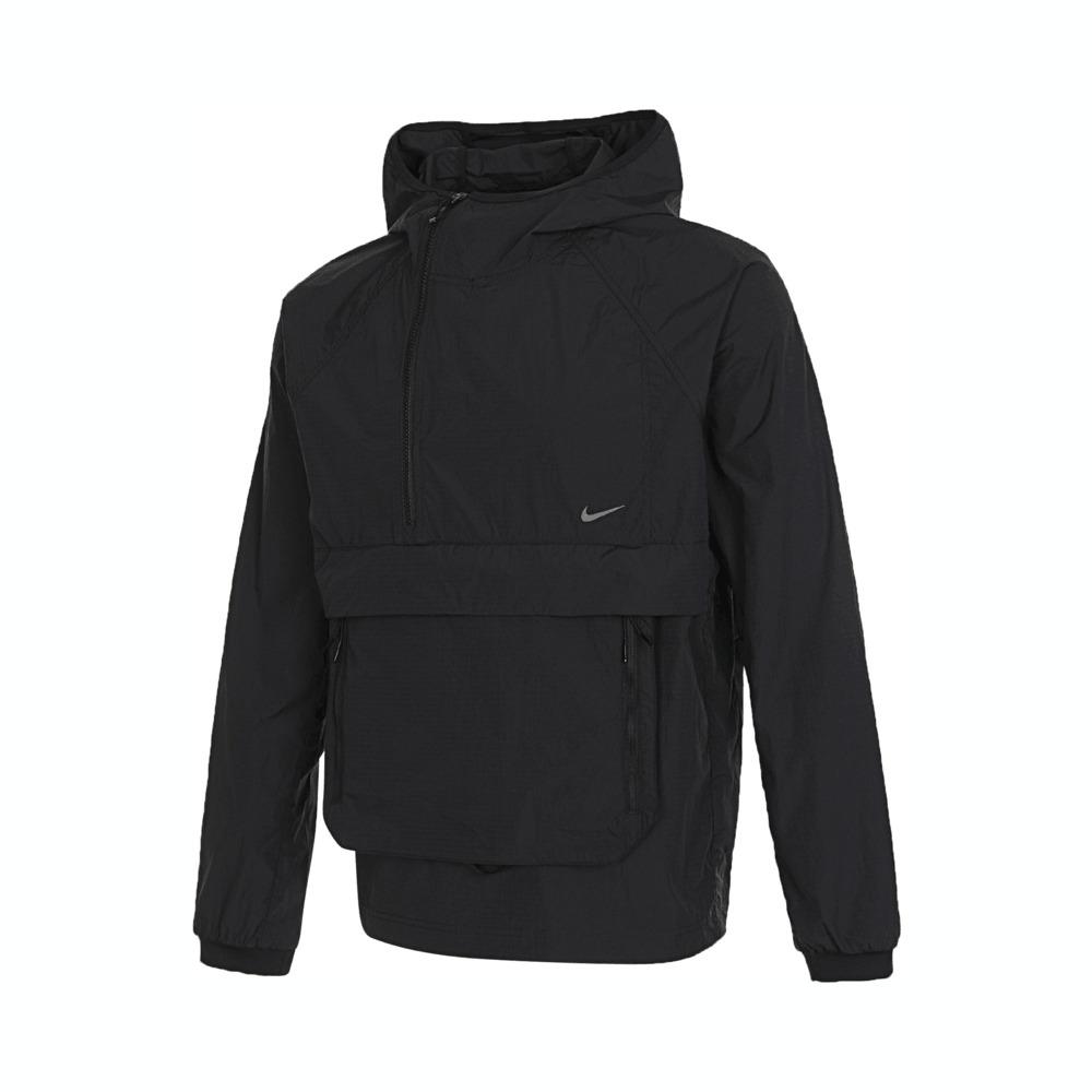 Nike einfarbige Kapuzenjacke mit halbem Reißverschluss und langen Ärmeln für Herren, Jacken, Schwarz, FN3873-010 L