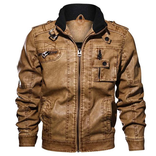 Freizeitjacke Herren Windbreaker Motorrad Lederjacke XXXXL erde, die gelbe