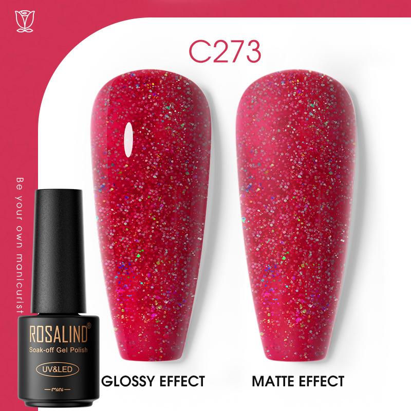 ROSALIND Nail Gel Polish Semi Permanent Varnish Hybrid UV Gel Polish Soak Off Nail Art Gel Top Base Coat Matt Top For Manicure Nail Art RA-C273