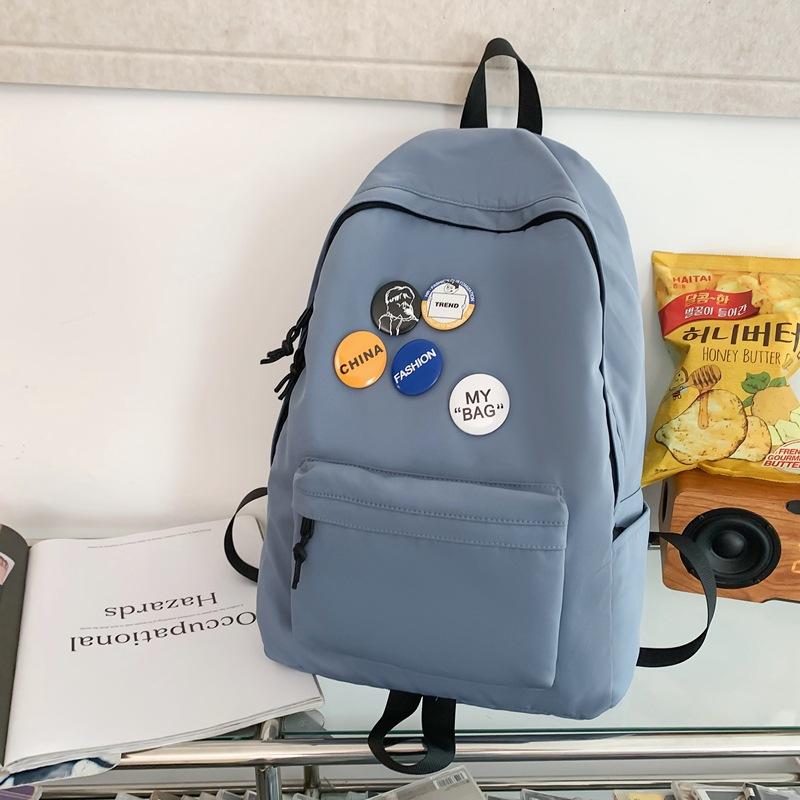 Rucksack für Männer und Frauen Schlichter Rucksack mit großer Kapazität Reise-Rucksack Lässig Japanisch Mittelschüler Oberstufenschüler Vielseitige Schultasche gray