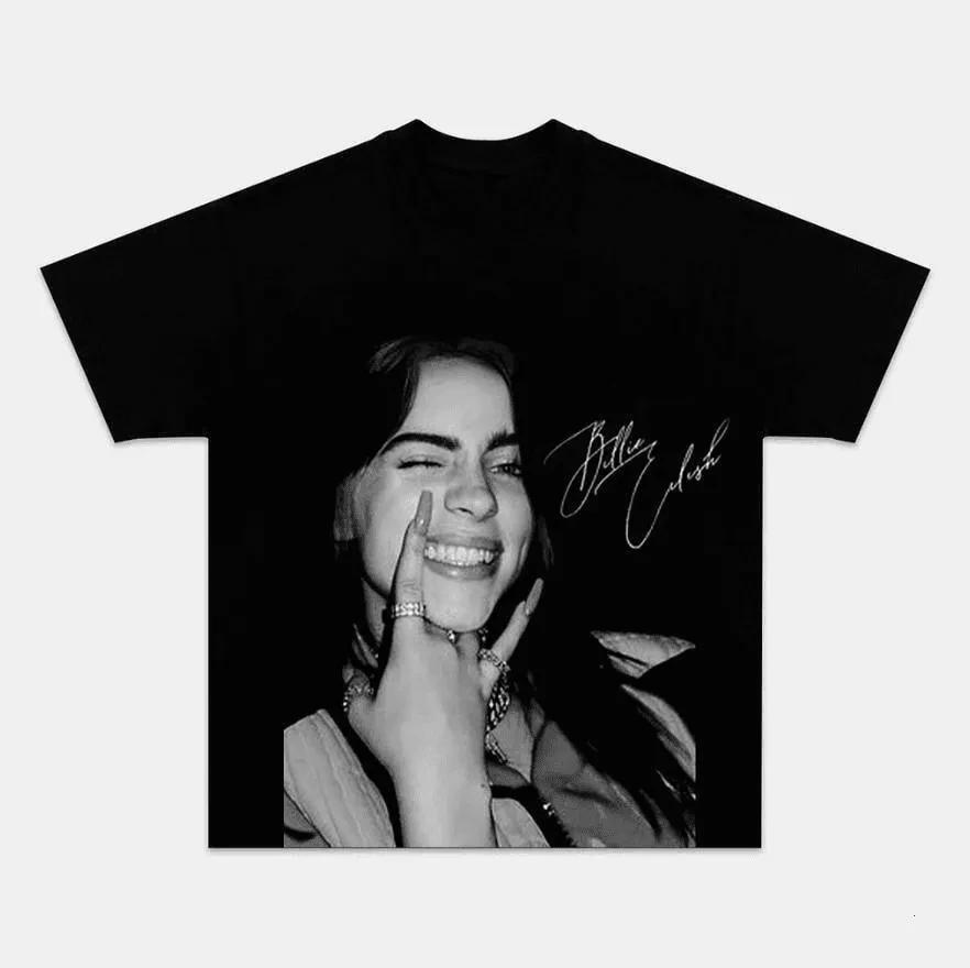 Einzelnes Billie Eilish WILDFOWER Song Bedrucktes Baumwoll-T-Shirt Sommer Herren- und Damenbekleidung Mode Lässiges T-Shirt Fan-Geschenke S