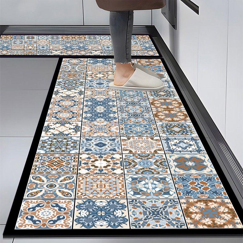Rutschfeste Küchenteppiche für Wohnzimmer Langer Bereichsteppich Küchenbodenmatte Teppiche Eingangstürmatte Heimdekor Alfombra Tapis 80 x 160 cm 1pc blau