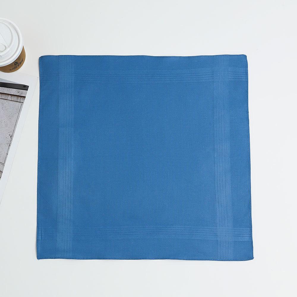 Herren 40cm Einfarbig & Gestreift Baumwolltaschentuch-Set für Anzüge 40x40 cm dunkelblaue