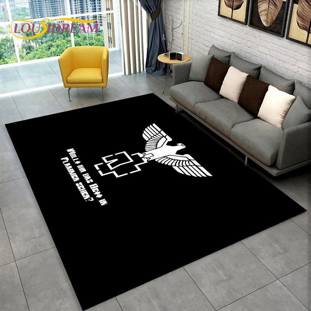 3D-R-Rammstein-Heavy-Metal-Rock-Band-Teppich, Teppich für Wohnzimmer, Schlafzimmer, Sofa, Fußmatte, Dekor, Kinderspiel, rutschfeste Bodenmatte 70x100cm