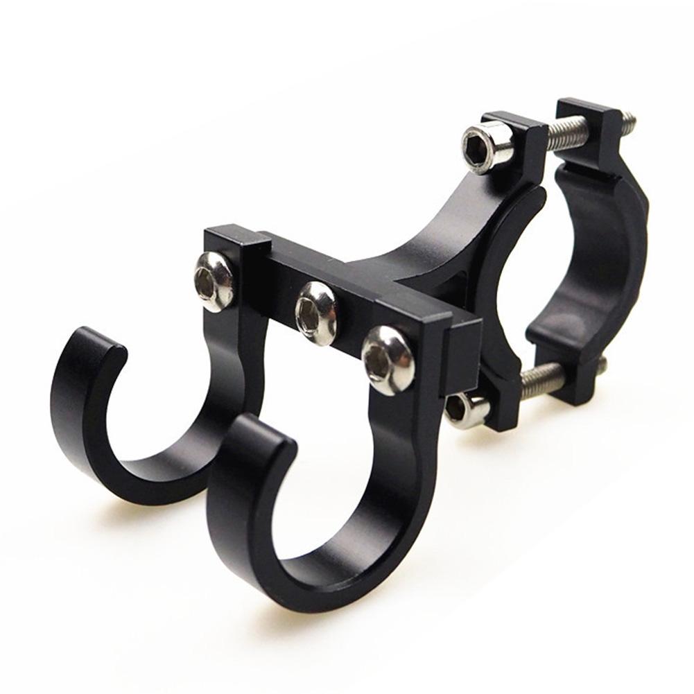 Doppelte Metallhaken für Elektroroller, einfaches Fahrradregal, Rohraufbewahrung, Kleiderbügel, Schnallenhaken, Haken, E-Bikes, tragbarer Helmständer #467793 schwarz