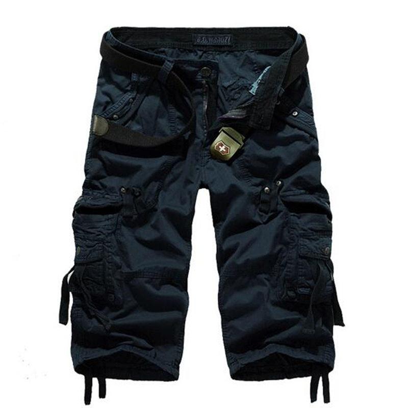 Herren Jogginghosen Cargo Shorts Sommer Freizeithorts Herren Gerade Einfarbig Sporthorts S blau
