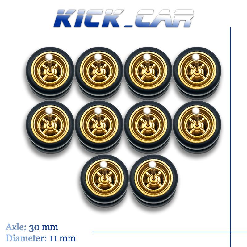 1/64 Räder Mit Festen Gummireifen Vier Speichen Für Spielzeugmodell Diecast Autos Tuning Teile Für Hotwheels (5 Sets für 5 Autos) brown