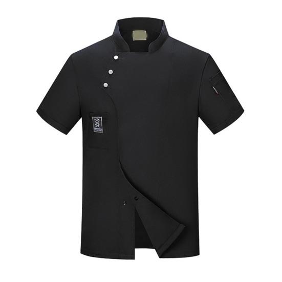 Atmungsaktive Schnalle zum Kochen in Übergröße, Hotel-Küchenchef-Top, Kantinenkleidung, Uniform M schwarz
