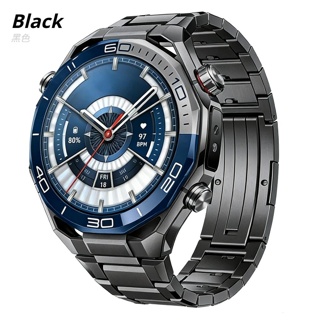 22mm Titanarmband für HUAWEI WATCH Ultimate 1/2 Buds Metall Luxus Schnellverschlussband für Huawei Watch 5 4/GT 6 5 4 Pro 3 2 46mm GT2e GT3 SE Armband Huawei GT3 Pro 46mm schwarz