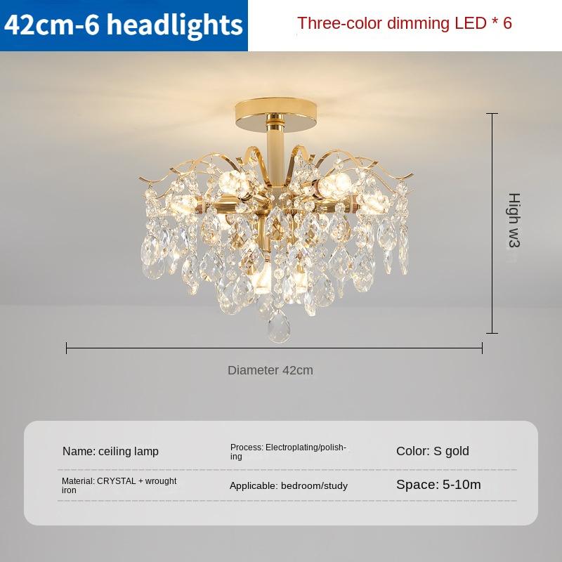 Leichter Luxus-Kristallleuchter, großartige Wohnzimmerleuchte, kreative Schlafzimmerbeleuchtung, Restaurantbeleuchtung 42cm-6 diameter headlight