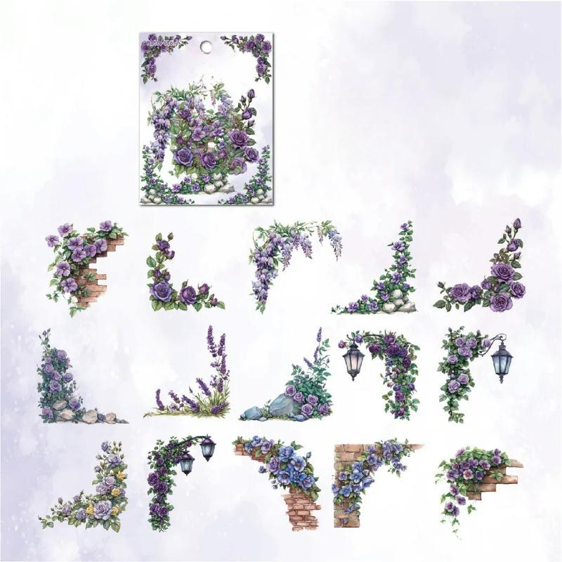 30 Pcs Blumen Ecke Aufkleber PET Aufkleber Paket DIY Tagebuch Dekoration Aufkleber Album Scrapbooking Junk Journal