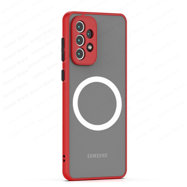Für Magsafe stoßfeste Hüllen für Samsung Galaxy A53 5g A52 A12 A13 A51 A71 A32 magnetische Ladeabdeckung für Samsung A52s A33 Hülle A71 rot