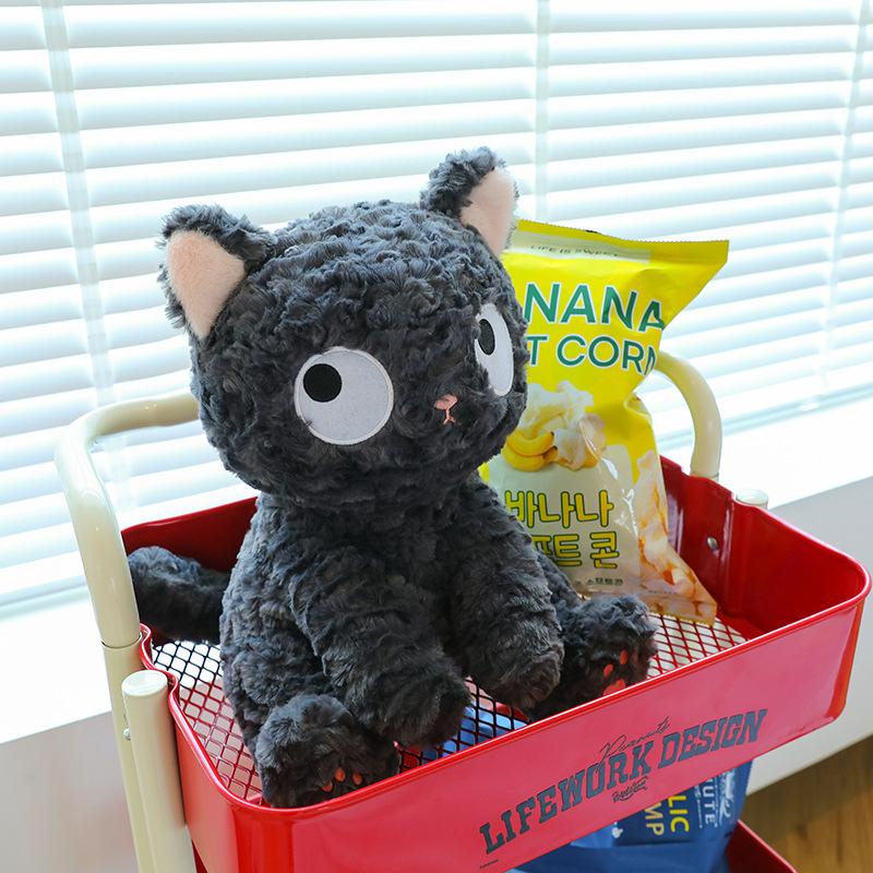 Schwarze Katze Puppe Wurfkissen Kätzchen Haustier Plüschtier Mädchenpuppe Geschenk Automat Puppe 30cm/0.35kg
